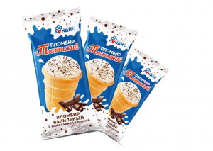 Вафельный стаканчик “Тюменский пломбир” 15% ванильный с шоколадной крошкой